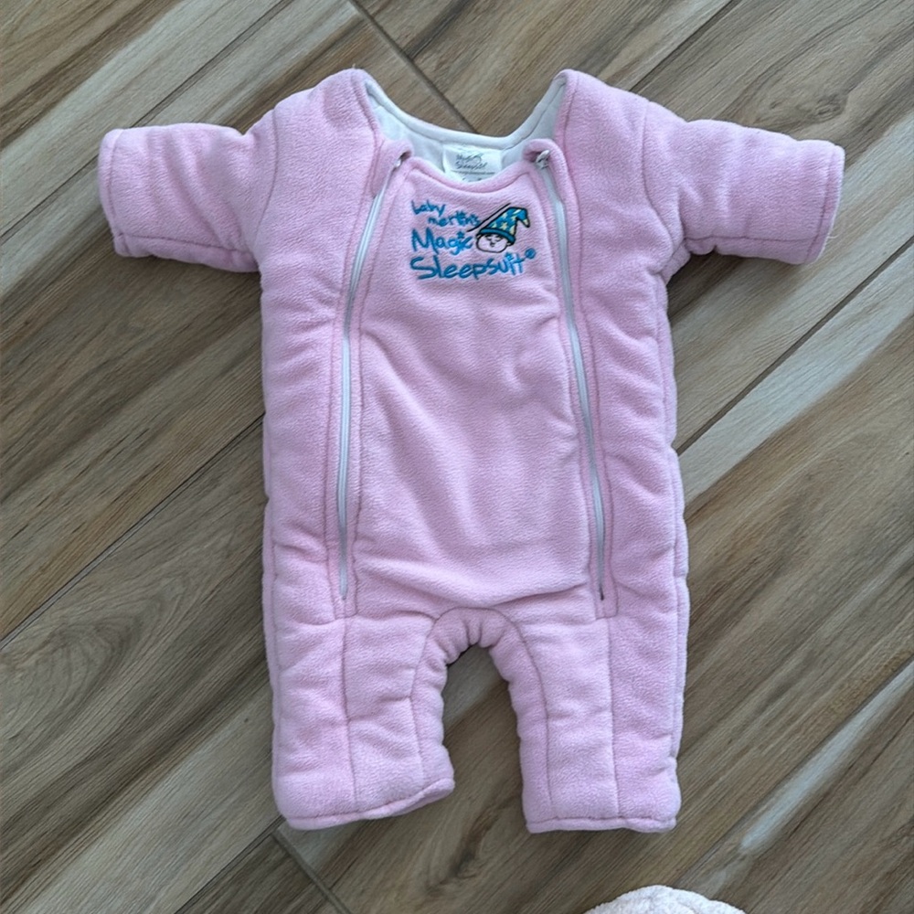 Baby Merlin Baby Pink Fleece Magic Sleep Suit Transition Swaddle Small 3-6M